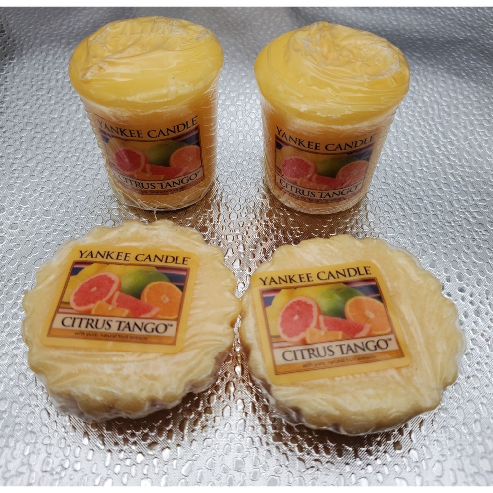 Yankee Candle Citrus Tango Set Votives Wax Melts Tarts New Fragrance Lot Rare